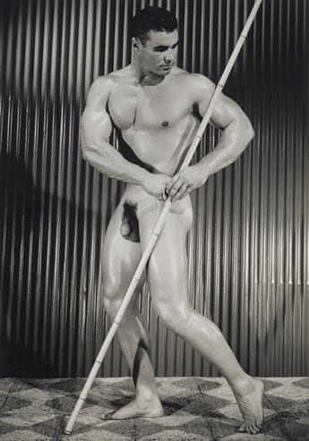 BRUCE OF LA (BRUCE BELLAS) (1909-1974)  Binder containing 100 photographs of hunky bodybuilders arranged by Bruces inventory numbers,